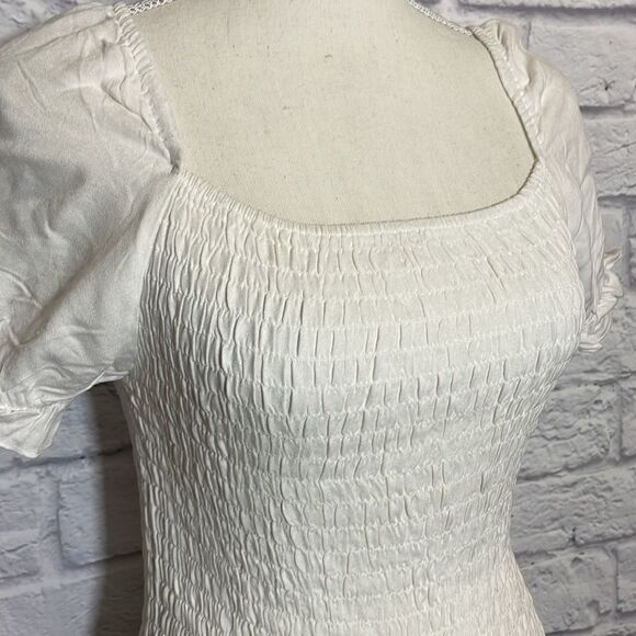 Urban Romantics Cropped Short Sleeve Peasant Top Size Extra Small - Picture 4 of 8